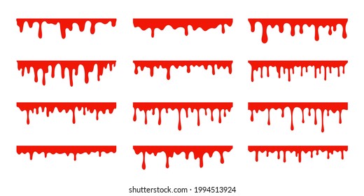 Spilled Blood. A Red Sticky Liquid That Resembled Blood Dripping. Halloween Crime Concept.