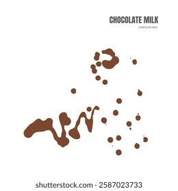 Spilled chocolate milk silhouette, hot chocolate puddle, liquid stain, coffee splatter, brown latte illustration