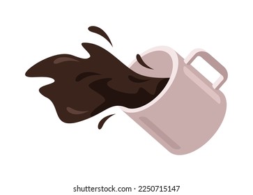 Spilled coffee. Simple flat illustration.