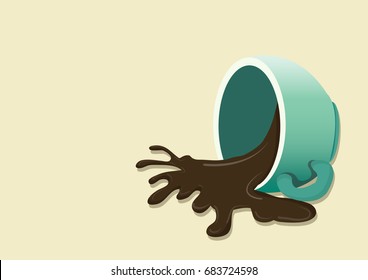 Spilled coffee vector illustration