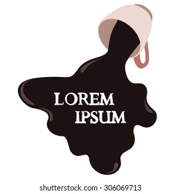 Spilled coffee. Vector illustration on white background