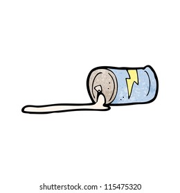 spilled cola can vector cartoon with texture