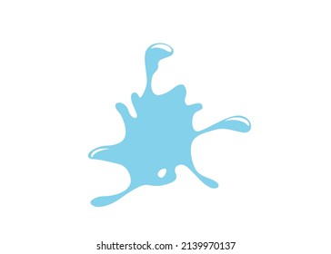 Spilled liquid vector background in simple flat style isolated on white backdrop. Aqua icon graphic design.