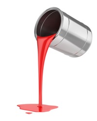 Spilled Red Paint From A Bucket. Vector