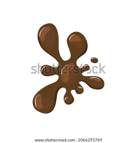 Spilling hot chocolate or coffee. Brown puddle splashed. Vector cartoon illustration white isolated background. Stock photo © 