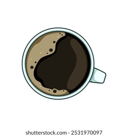 Taza de café a prueba de derrames de dibujos animados superior. Vaso de acero inoxidable, vidrio plástico, bambú biodegradable a prueba de derrames taza de café superior signo. símbolo aislado Ilustración vectorial