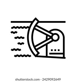 spillway gates hydroelectric power line icon vector. spillway gates hydroelectric power sign. isolated contour symbol black illustration