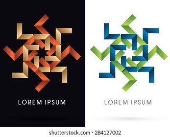 Spin abstract shape, graphic vector