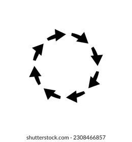 Girar círculo de flecha. Reciclar marco redondo de flechas. Repetir el círculo de flecha