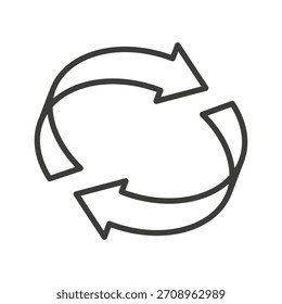 Seta giratória. Reciclar. Ilustração de atualização de círculo.