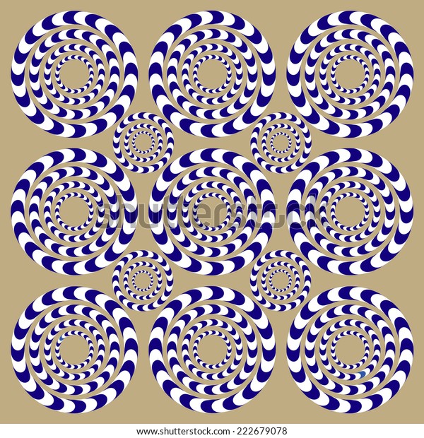 円を回転 幻 目の錯覚 光錯覚スピンサイクル 錯視の背景パターン 明るい背景と光の錯覚 のベクター画像素材 ロイヤリティフリー