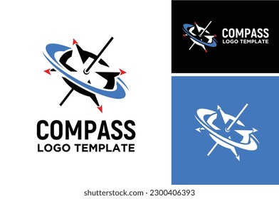 Spin Compass logo design for world global transport business