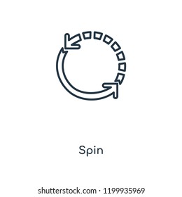 Spin concept line icon. Linear Spin concept outline symbol design. This simple element illustration can be used for web and mobile UI/UX.