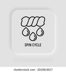 Spin cycle in washing machine. Thin line icon. Modern vector illustration.