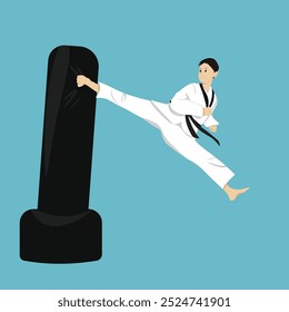 Spin Hook Kick Hombres Taekwondo Karate Judo Spose Sparring Kick