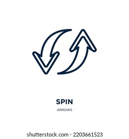 spin icon from arrows collection. Thin linear spin, machine, equipment outline icon isolated on white background. Line vector spin sign, symbol for web and mobile