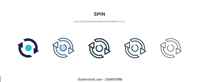 spin icon in different style vector illustration. two colored and black spin vector icons designed in filled, outline, line and stroke style can be used for web, mobile, ui