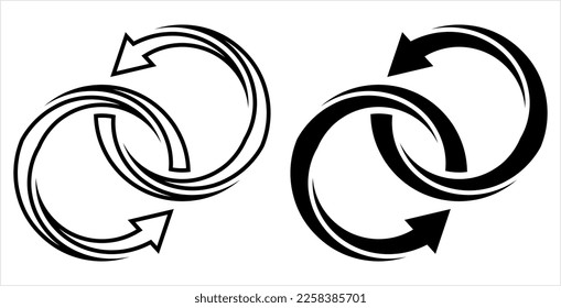 Spin Icon, Rotation Icon, Circular Spinning Icon Vector Art Illustration