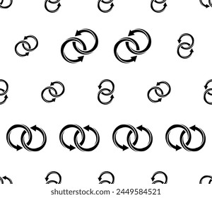 Spin Icon Seamless Pattern, Rotation Icon, Circular Spinning Icon Vector Art Illustration