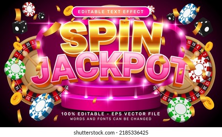 spin jackpot 3d text effect and editable text effect