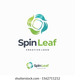 Spin Leaf logo designs concept vector, Landscape design, garden, Plant, nature and ecology vector logo