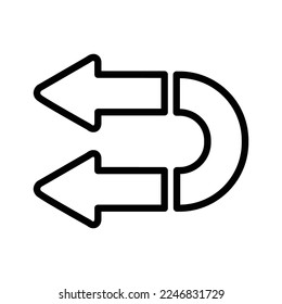 Spin Left Icon in Line Style