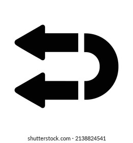 Icono giratorio izquierdo.Icono de flecha en estilo plano moderno aislado. Símbolo de flecha para el diseño del sitio web, logotipo, aplicación, interfaz de usuario. Ilustración del vector