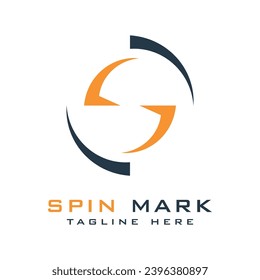 Spin Logo mark design modern flat simple concept