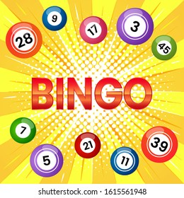 Spin The Lotto Drum With Bingo Balls. Lottery Counter. Win Concept. Flat Vector Illustration Isolated On White Background