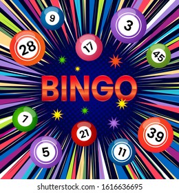 Spin The Lotto Drum With Bingo Balls. Lottery Counter. Win Concept. Flat Vector Illustration Isolated On White Background