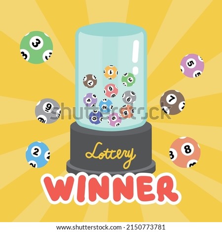 Spin machine with random numbers, The lotto, lottery machine random numbers, lucky random gambling game, lotto ball number zero to nine, entertaining gambling game.