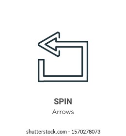 Spin outline vector icon. Thin line black spin icon, flat vector simple element illustration from editable arrows concept isolated on white background