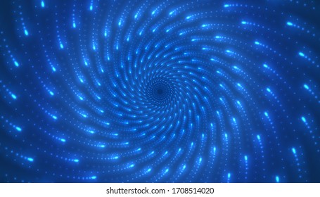 Spin of stars, vortex of glowing lights. Vector background.