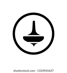 Spin Top Gasing, Asian Traditional Toys Icon, Combined With Bold Outline