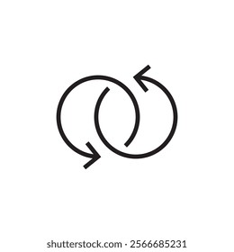 spin two arrow icon outline vector eps