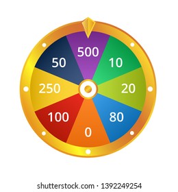 Spin Wheel Game Winning Money Vector, Spin & Win Wheel, Win Cash Prizes Spinning Wheel Vector