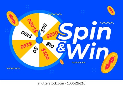 Vector de Banners Web de compras en línea Spin & Win