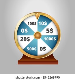 Spin & Win Spinning Contest Game Dollars Vector
