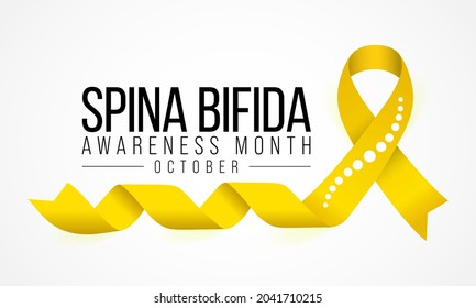 Spina Bifida Awareness Month Is Observed Every Year In October, Is A Condition That Affects The Spine And Is Usually Apparent At Birth. It Is A Type Of Neural Tube Defect (NTD). Vector Illustration