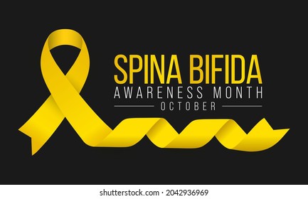 Spina Bifida Awareness Month Is Observed Every Year In October, Is A Condition That Affects The Spine And Is Usually Apparent At Birth. It Is A Type Of Neural Tube Defect (NTD). Vector Illustration