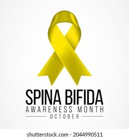 Spina Bifida Awareness Month Is Observed Every Year In October, Is A Condition That Affects The Spine And Is Usually Apparent At Birth. It Is A Type Of Neural Tube Defect (NTD). Vector Illustration