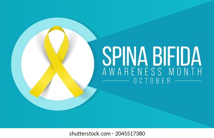 Spina Bifida Awareness Month Is Observed Every Year In October, Is A Condition That Affects The Spine And Is Usually Apparent At Birth. It Is A Type Of Neural Tube Defect (NTD). Vector Illustration