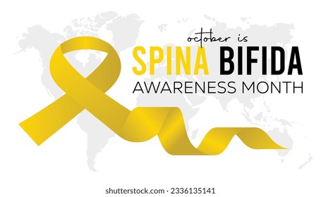 Spina Bifida awareness month is observed every year in October. It is a type of neuraltube defect (NTD). Vector illustration.