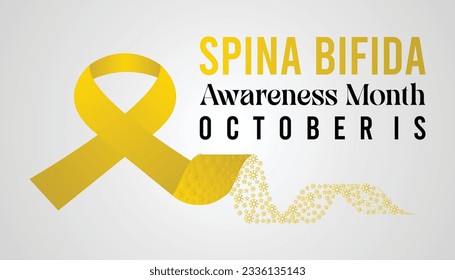 Spina Bifida awareness month is observed every year in October. It is a type of neuraltube defect (NTD). Vector illustration.