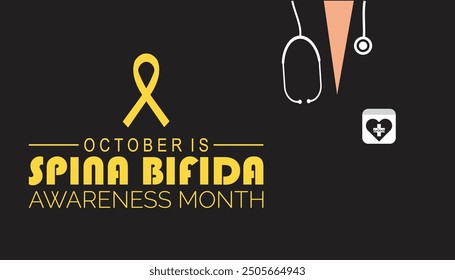 Spina Bifida Awareness Month is observed every year on October. Medical Healthcare Awareness concept. background, placard, banner template Vector illustration design.