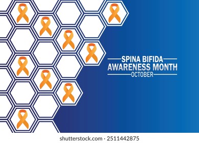 Spina Bifida Awareness Month outubro papel de parede com formas e tipografia, banner, cartão, cartaz, modelo. Mês da Conscientização da Spina Bifida, histórico