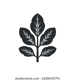spinach 2D flat vector illustration icon, isolated on a white background.