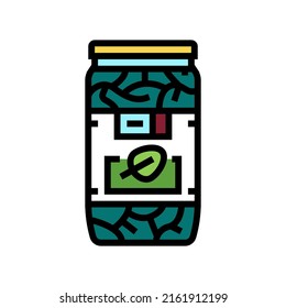 spinach in bottle color icon vector. spinach in bottle sign. isolated symbol illustration