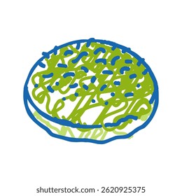 spinach bun food meal doodle icon sketch vector. spinach bun food meal sign. isolated symbol illustration