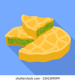 Spinach cake piece icon. Flat illustration of spinach cake piece vector icon for web design